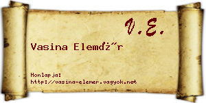 Vasina Elemér névjegykártya